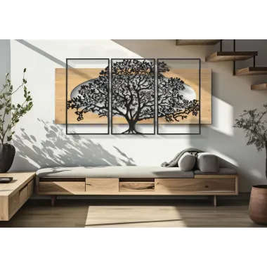 PANEL ŚCIENNY TREE FERRO E WOOD ZEST 3 SZT 176X2X90 cm (63X2X90-50X2X90)